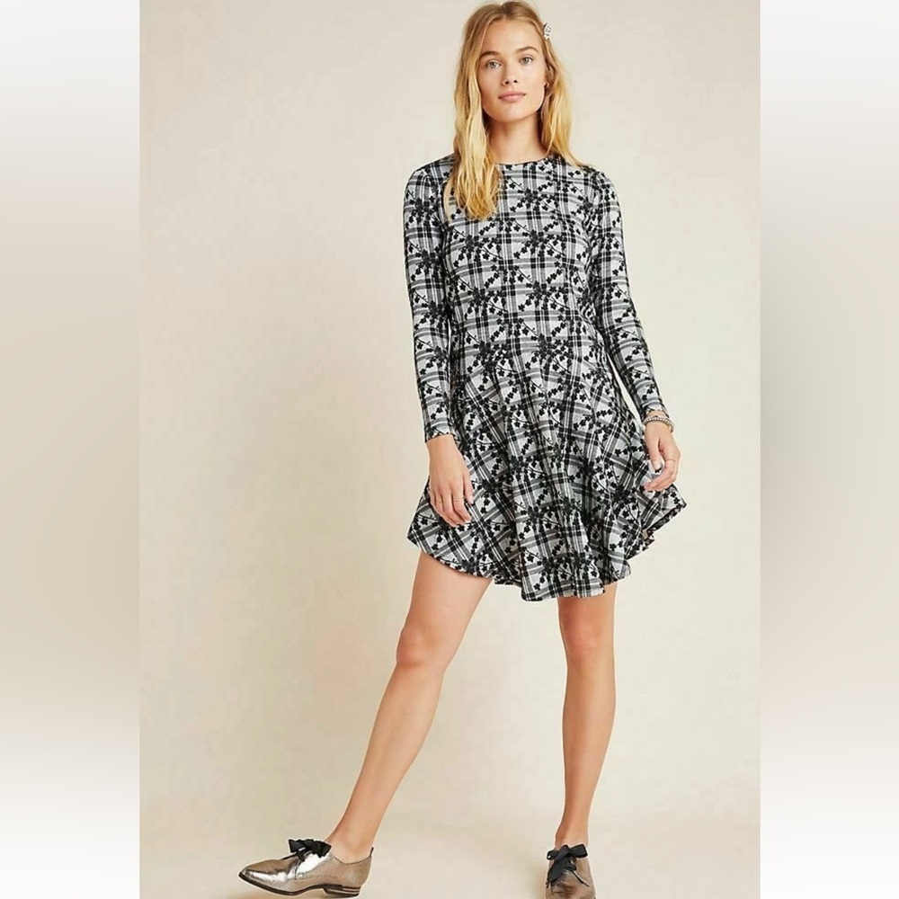 Hutch Black and White Long Sleeve Dress